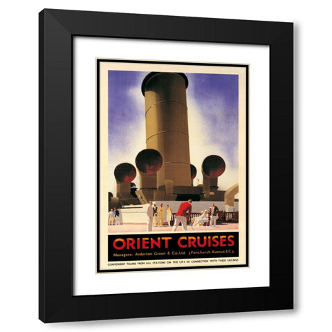 Orient Cruises, 1930 CA Black Modern Wood Framed Art Print with Double Matting by Johnson, Andrew