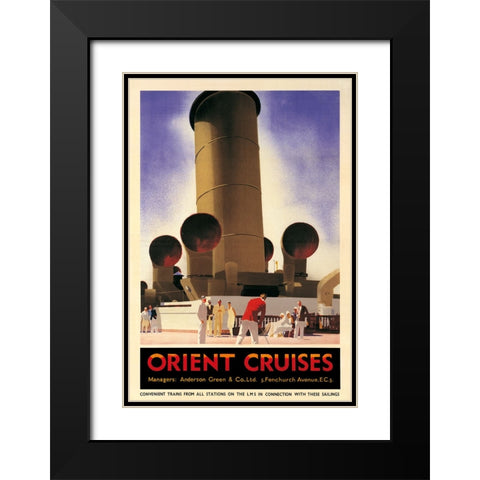 Orient Cruises, 1930 CA Black Modern Wood Framed Art Print with Double Matting by Johnson, Andrew
