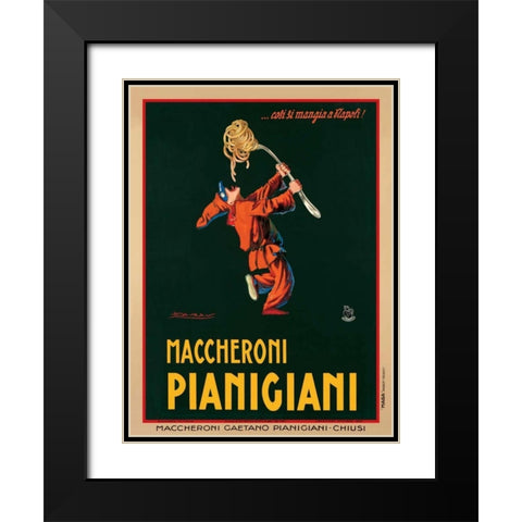 Maccheroni Pianigiani-1922 Black Modern Wood Framed Art Print with Double Matting by Mauzan, Achille Luciano