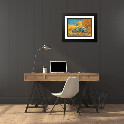La Meridienne Black Modern Wood Framed Art Print with Double Matting by Van Gogh, Vincent
