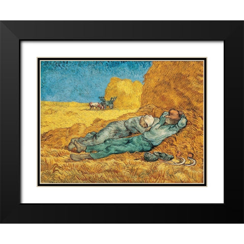 La Meridienne Black Modern Wood Framed Art Print with Double Matting by Van Gogh, Vincent