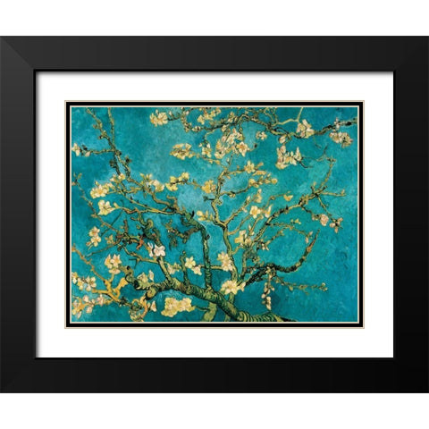 Mandorlo in fiore Black Modern Wood Framed Art Print with Double Matting by Van Gogh, Vincent