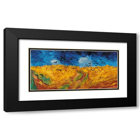 Wheat Field with Crows Black Modern Wood Framed Art Print with Double Matting by Van Gogh, Vincent