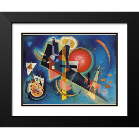 Im Blau Black Modern Wood Framed Art Print with Double Matting by Kandinsky, Wassily