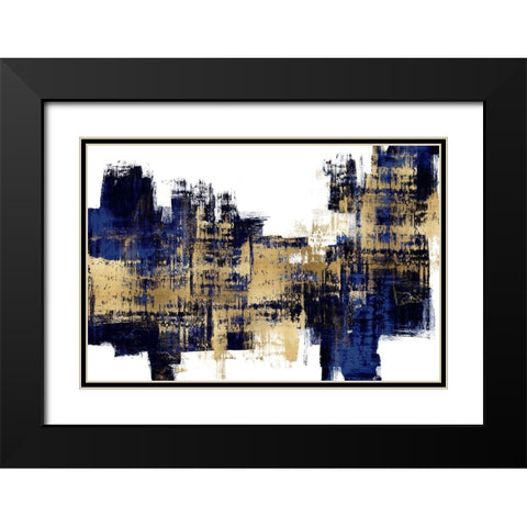 Vibrant Gold on Blue Black Modern Wood Framed Art Print with Double Matting by Wise, Alex