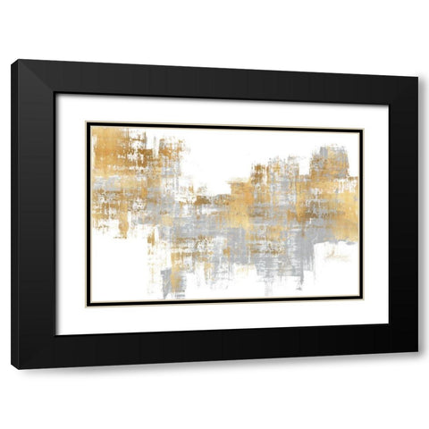 Dynamic Gold on Grey I Black Modern Wood Framed Art Print with Double Matting by Wise, Alex