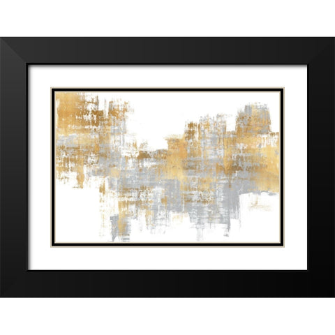 Dynamic Gold on Grey I Black Modern Wood Framed Art Print with Double Matting by Wise, Alex