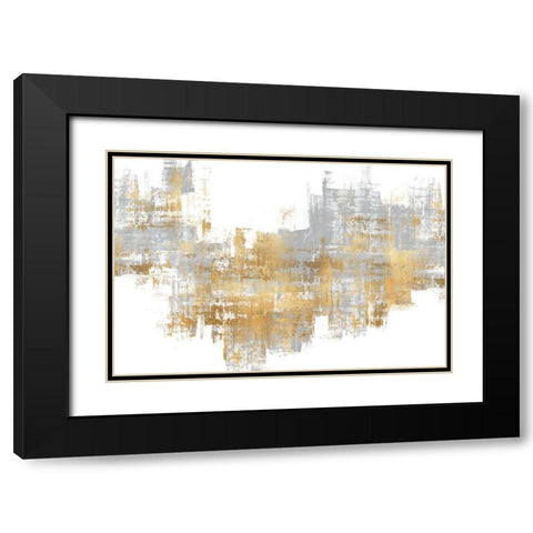 Dynamic Gold on Grey II Black Modern Wood Framed Art Print with Double Matting by Wise, Alex