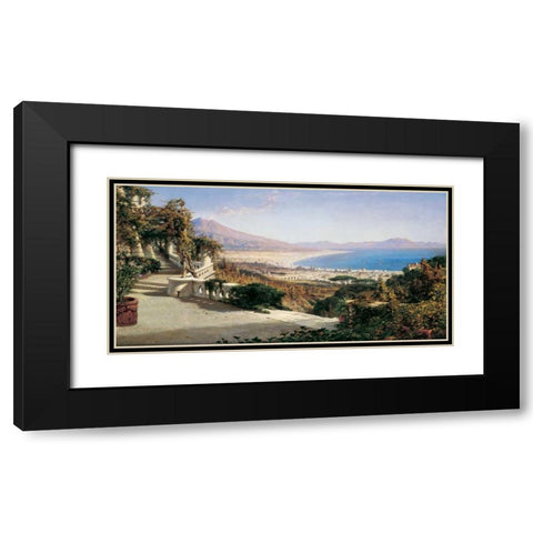 A View of the Bay of Naples Black Modern Wood Framed Art Print with Double Matting by Wyld, William