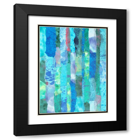 Mr Cs Crazy Quilt Black Modern Wood Framed Art Print with Double Matting by Zaremba, Hillel