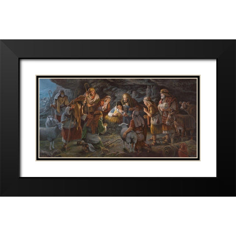 Immanuel  God With Us Black Modern Wood Framed Art Print with Double Matting by Seward, James