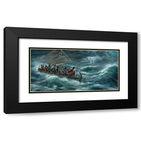 Peace Be Still Black Modern Wood Framed Art Print with Double Matting by Seward, James