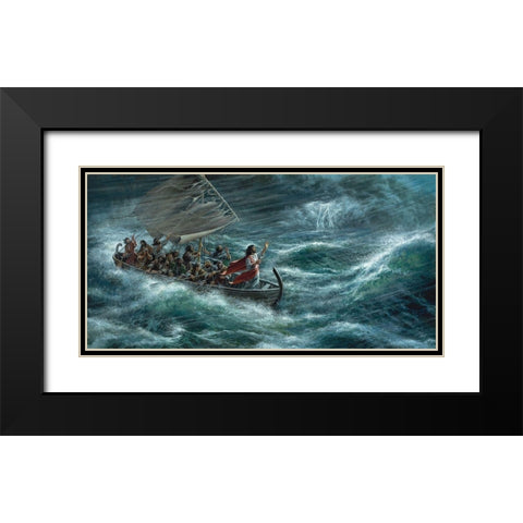 Peace Be Still Black Modern Wood Framed Art Print with Double Matting by Seward, James