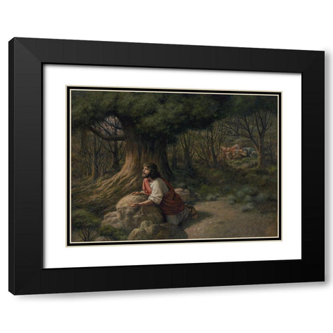 Thy Will Be Done Black Modern Wood Framed Art Print with Double Matting by Seward, James