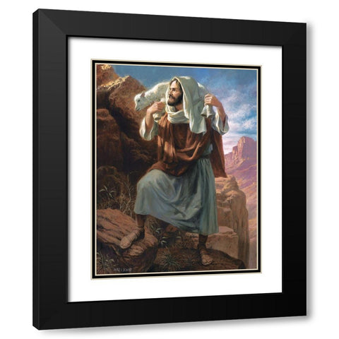 Lamb of God Black Modern Wood Framed Art Print with Double Matting by Seward, James