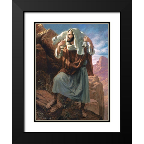 Lamb of God Black Modern Wood Framed Art Print with Double Matting by Seward, James
