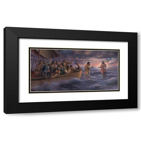 Be Not Afraid Black Modern Wood Framed Art Print with Double Matting by Seward, James