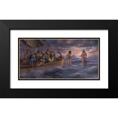 Be Not Afraid Black Modern Wood Framed Art Print with Double Matting by Seward, James