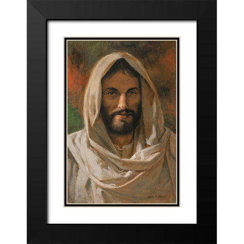 Come Unto Me Black Modern Wood Framed Art Print with Double Matting by Seward, James