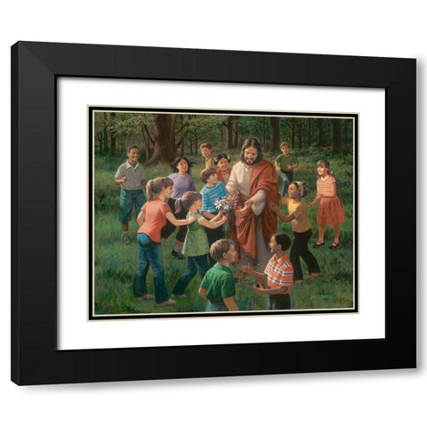 Rejoice In the Lord Black Modern Wood Framed Art Print with Double Matting by Seward, James