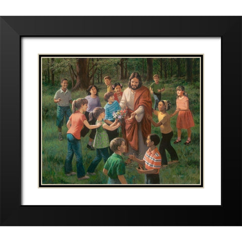 Rejoice In the Lord Black Modern Wood Framed Art Print with Double Matting by Seward, James