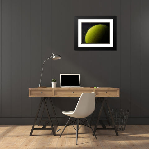 Tennis Ball Black Modern Wood Framed Art Print with Double Matting by Reynolds, Richard