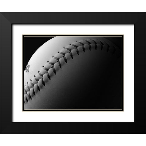 Softball Black Modern Wood Framed Art Print with Double Matting by Reynolds, Richard