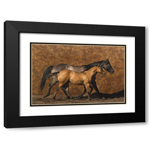 Mother and Son Black Modern Wood Framed Art Print with Double Matting by Dawson, Robert