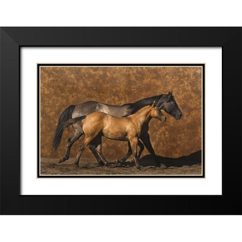 Mother and Son Black Modern Wood Framed Art Print with Double Matting by Dawson, Robert