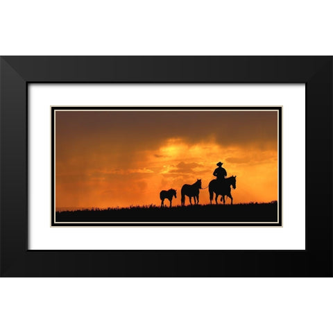 The Care Taker Black Modern Wood Framed Art Print with Double Matting by Dawson, Robert