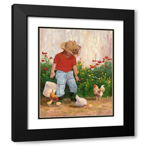 Country Boy Black Modern Wood Framed Art Print with Double Matting by Dudley, June