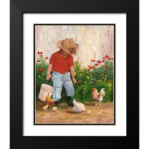 Country Boy Black Modern Wood Framed Art Print with Double Matting by Dudley, June