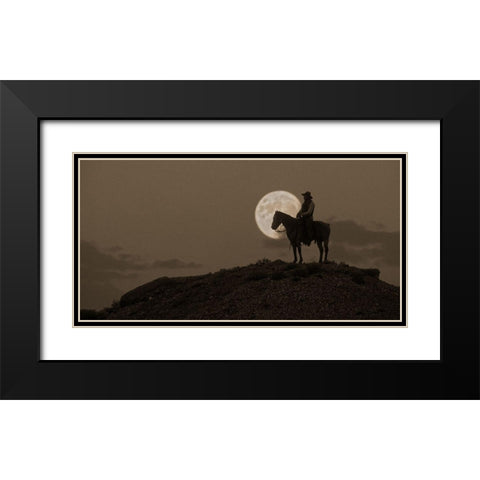 Night Watch Black Modern Wood Framed Art Print with Double Matting by Dawson, Robert