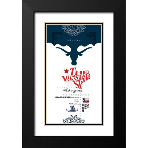 Texas Sign 2 Black Modern Wood Framed Art Print with Double Matting by Somerset