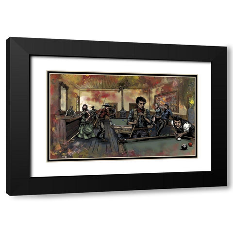 Pool Hall Black Modern Wood Framed Art Print with Double Matting by Kuehl, Cody