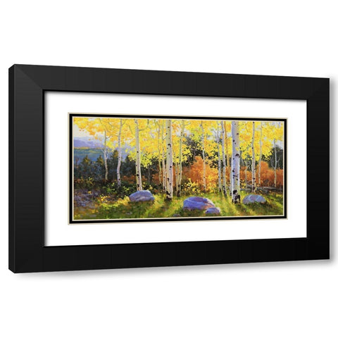 Horizontal of Aspen Vista Sunset Black Modern Wood Framed Art Print with Double Matting by Kim, Gary