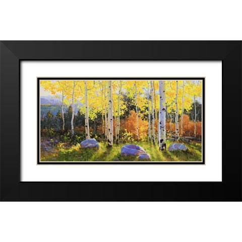 Horizontal of Aspen Vista Sunset Black Modern Wood Framed Art Print with Double Matting by Kim, Gary