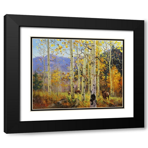 Elks in Heaven Black Modern Wood Framed Art Print with Double Matting by Kim, Gary