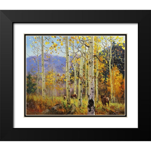 Elks in Heaven Black Modern Wood Framed Art Print with Double Matting by Kim, Gary