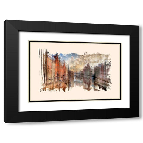 Amsterdam Reflections I  Black Modern Wood Framed Art Print with Double Matting by Bolokofsky, Ronald