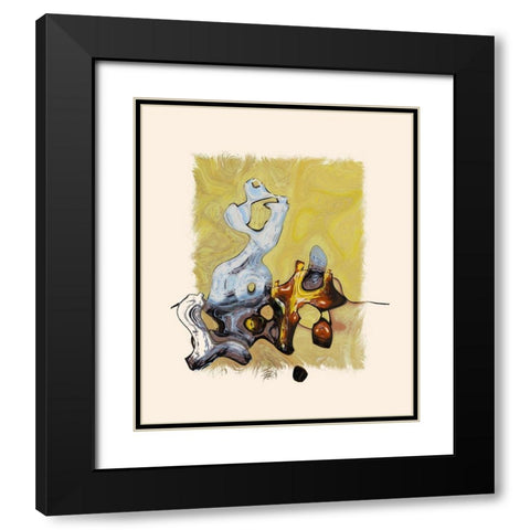 Abstract 1044 Black Modern Wood Framed Art Print with Double Matting by Bolokofsky, Ronald