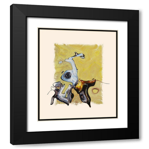 Abstract 1045 Black Modern Wood Framed Art Print with Double Matting by Bolokofsky, Ronald