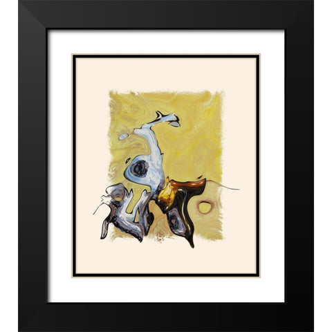 Abstract 1045 Black Modern Wood Framed Art Print with Double Matting by Bolokofsky, Ronald