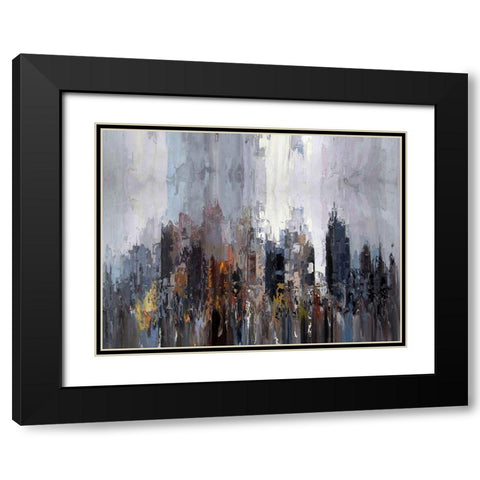 Metro Skyline Black Modern Wood Framed Art Print with Double Matting by Bolokofsky, Ronald