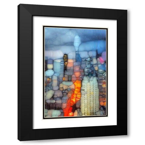 Blob City I Black Modern Wood Framed Art Print with Double Matting by Bolokofsky, Ronald