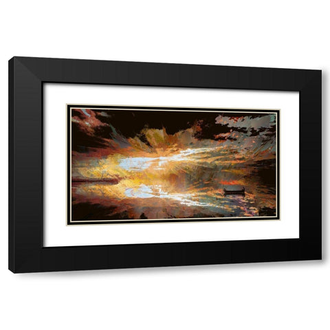Raging Sunset Black Modern Wood Framed Art Print with Double Matting by Bolokofsky, Ronald