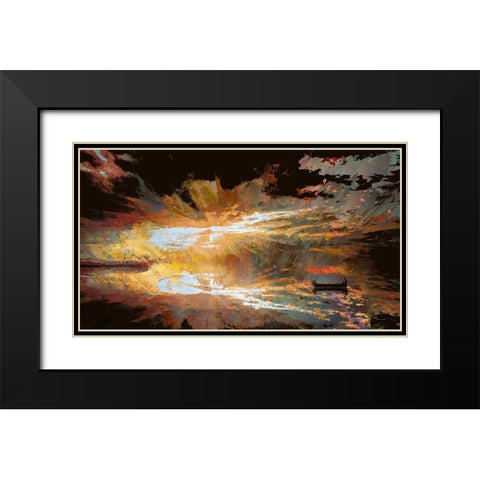 Raging Sunset Black Modern Wood Framed Art Print with Double Matting by Bolokofsky, Ronald