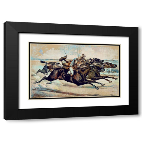 Down the Stretch Black Modern Wood Framed Art Print with Double Matting by Bolokofsky, Ronald
