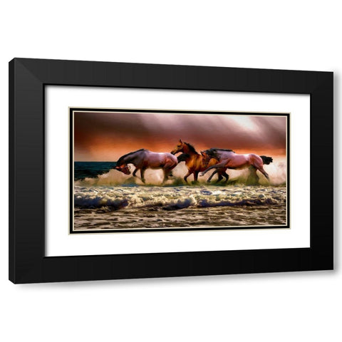 Making Waves Black Modern Wood Framed Art Print with Double Matting by Bolokofsky, Ronald