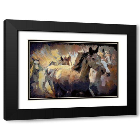 On the Run II Black Modern Wood Framed Art Print with Double Matting by Bolokofsky, Ronald